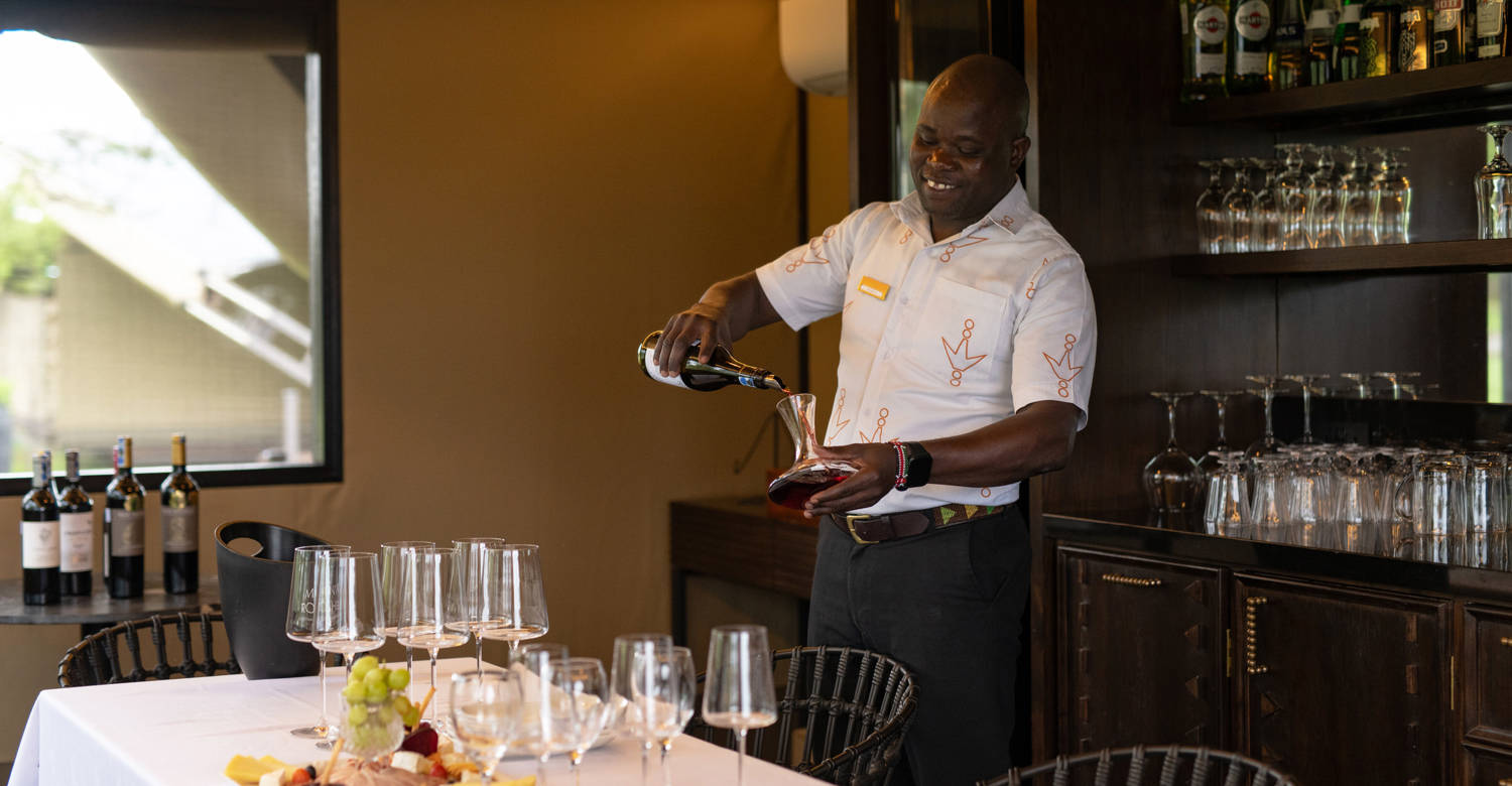 Wine tasting at Mahali Mzuri 